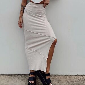 Princess Polly Oscar Spilt Maxi Skirt - Beige size 4